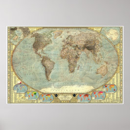 Wereld - Stereotypekaart Poster