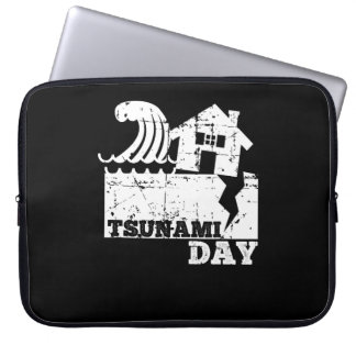 Wereld Sunami Dag Een beroemd Kanagawa schilderij Laptop Sleeve