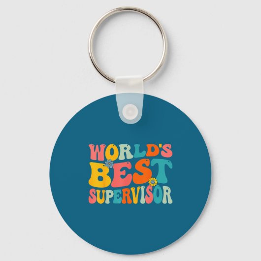 Wereld supervisor - groovy manager supervisor sleutelhanger (Voorkant)