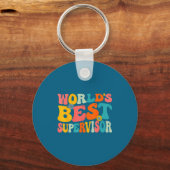 Wereld supervisor - groovy manager supervisor sleutelhanger (Voorkant)
