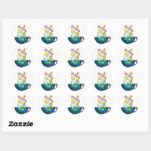 Wereld Tea Cup Ronde Sticker (Vel)