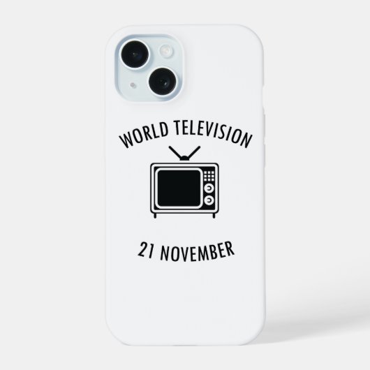 Wereld Televisie Dag iPhone 15 Case (Achterkant)