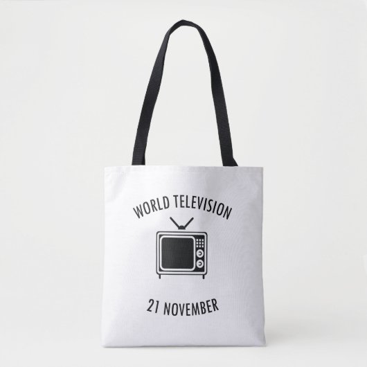 Wereld Televisie Dag Tote Bag (Voorkant)