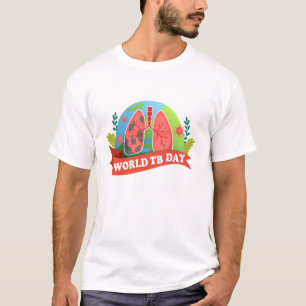 Wereld Tuberculose Dag Gezondheid Bewustzijn Rode  T-shirt