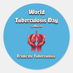 Wereld Tuberculose Dag. Tuberculose uitroeien Ronde Sticker