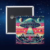 Wereld UFO Dag | 2 juli Vierkante Button 5,1 Cm