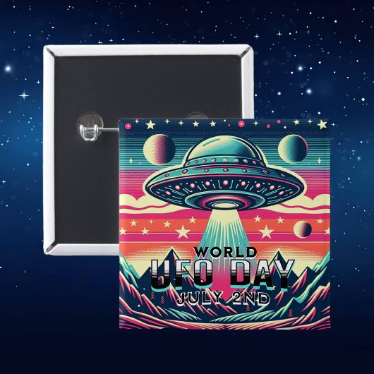 Wereld UFO Dag | 2 juli Vierkante Button 5,1 Cm