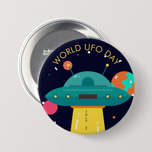 Wereld UFO-dag Button (Voorkant /achterkant)