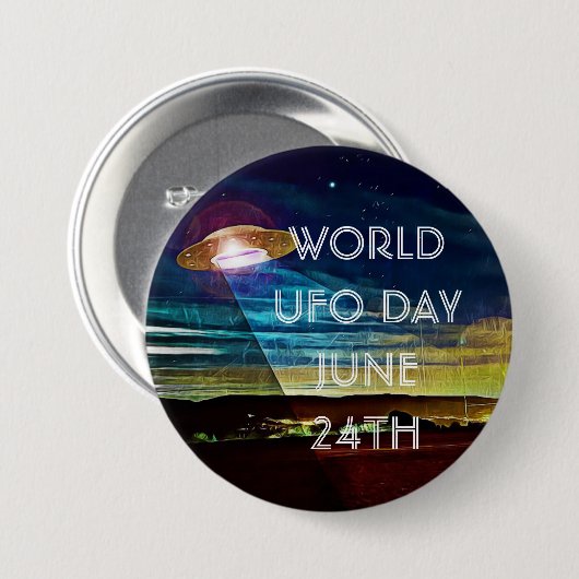 Wereld UFO-dag Button (Voorkant /achterkant)