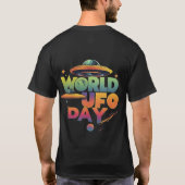Wereld ufo dag t shirt trending t- shirt (Achterkant)