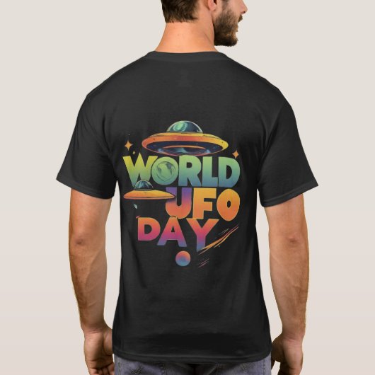 Wereld ufo dag t shirt trending t- shirt (Achterkant)