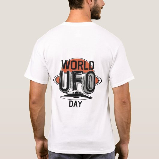 Wereld ufo dag t shirt trendy ufo graphic (Achterkant)