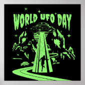 Wereld UFO Dag, vliegende schotel Poster (Voorkant)