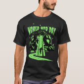 Wereld UFO Dag, vliegende schotel T-shirt (Voorkant)