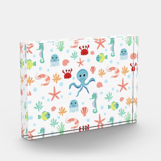 Wereld van de zee patroon fotoblokken (Links)