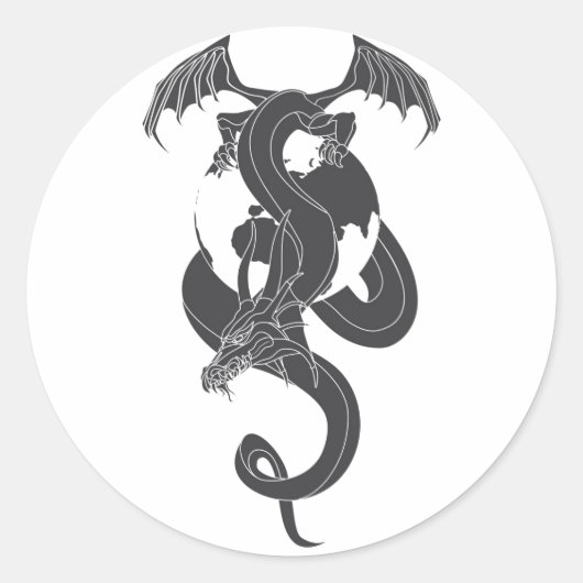 Wereld van Draak Ronde Sticker (Voorkant)