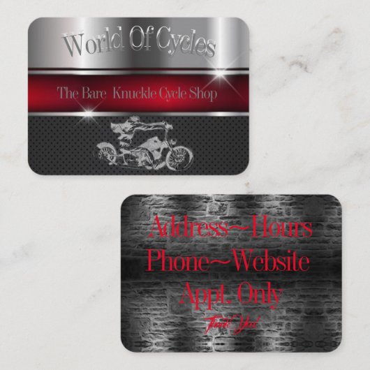 Wereld van fietsen visitekaartje (Voorkant / Achterkant)