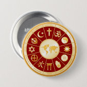 Wereld van geloof ronde button 7,6 cm (Voorkant /achterkant)