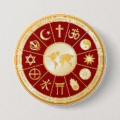 Wereld van geloof ronde button 7,6 cm (Voorkant)