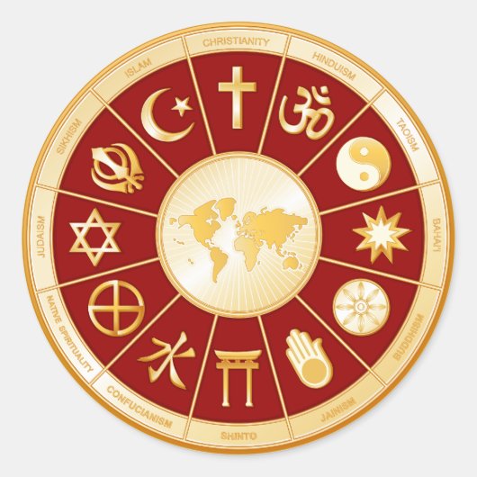 Wereld van Geloof Ronde Sticker (Voorkant)