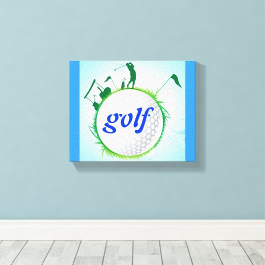 Wereld van golf. canvas afdruk (Insitu (Houten vloer))