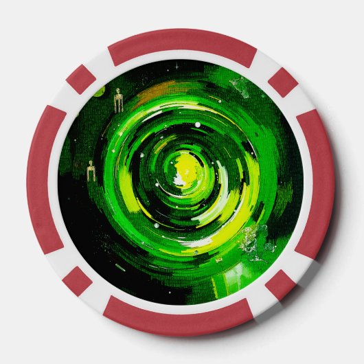 Wereld van Groen Poker Chips (Achterkant)