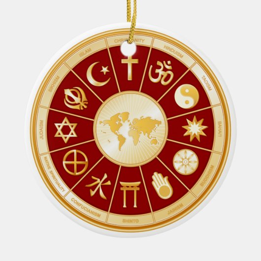 Wereld van het geloof keramische sieraad keramisch ornament (Voorkant)