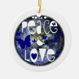 Wereld van Vrede & Liefde Keramisch Ornament