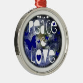 Wereld van Vrede & Liefde Metalen Ornament (Rechts)