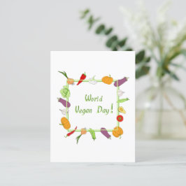 Wereld Vegetarische Dag Minimalistisch Cute     Briefkaart