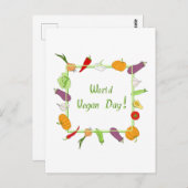 Wereld Vegetarische Dag Minimalistisch Cute     Briefkaart (Voorkant / Achterkant)
