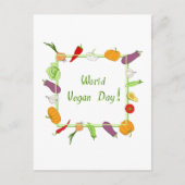 Wereld Vegetarische Dag Minimalistisch Cute     Briefkaart (Voorkant)