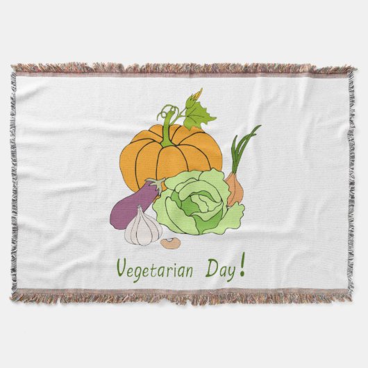 Wereld Vegetarische Dag Minimalistisch Schattig Deken (Voorkant)