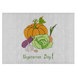 Wereld Vegetarische Dag Minimalistisch Schattig Snijplank