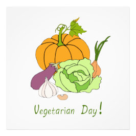 Wereld Vegetarische Dag Minimalistische Cute Foto Afdruk