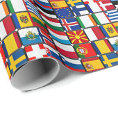 Wereld Vlaggen Cadeaupapier (Rol Hoek)