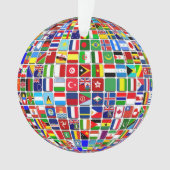 Wereld Vlaggen Globe, Internationaal, Klassieke Ro Ornament (voorkant)