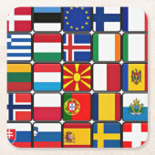 Wereld Vlaggen Kartonnen Onderzetters (Voorkant)