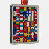 Wereld Vlaggen Metalen Ornament (Rechts)