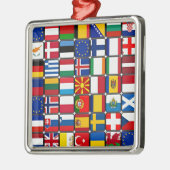 Wereld Vlaggen Metalen Ornament (Links)