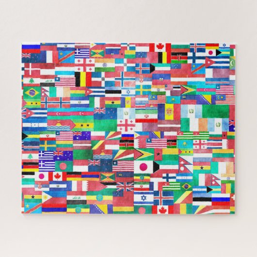 wereld vlaggen puzzel (Horizontaal)
