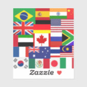 Wereld Vlaggen Sticker (Vel)
