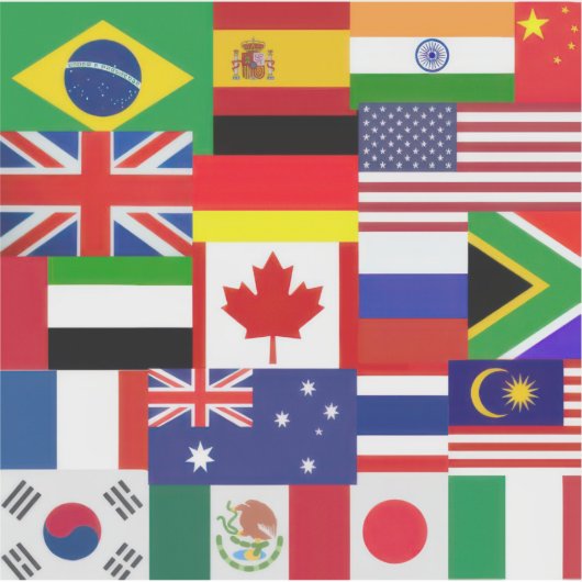 Wereld Vlaggen Sticker (Voorkant)