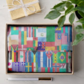 wereld vlaggen tissuepapier (Geschenk)