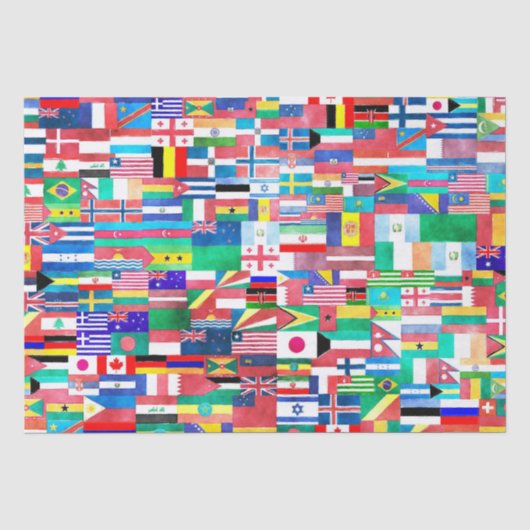 wereld vlaggen tissuepapier (Voorkant)