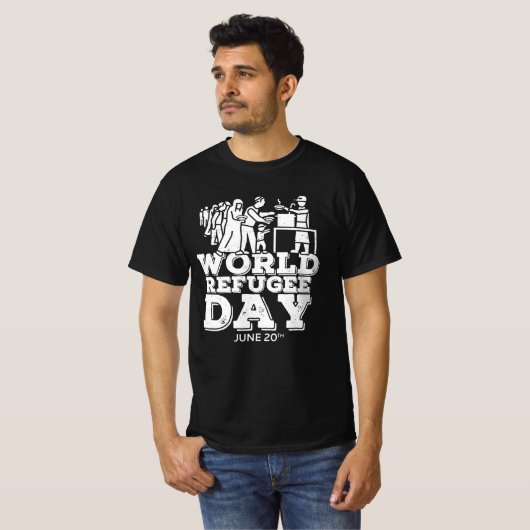 Wereld vluchtelingendag t-shirt (Voorkant volledig)