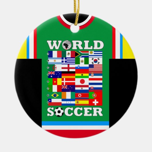 Wereld Voetbal Vlaggen Jersey Ornament (Voorkant)