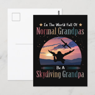 Wereld vol met normale opa's zijn skydiving opa briefkaart