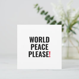 Wereld vrede alsjeblieft wit zwart rood geen oorlo