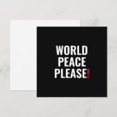 Wereld vrede alsjeblieft zwart wit rood geen oorlo (Voorkant / Achterkant)